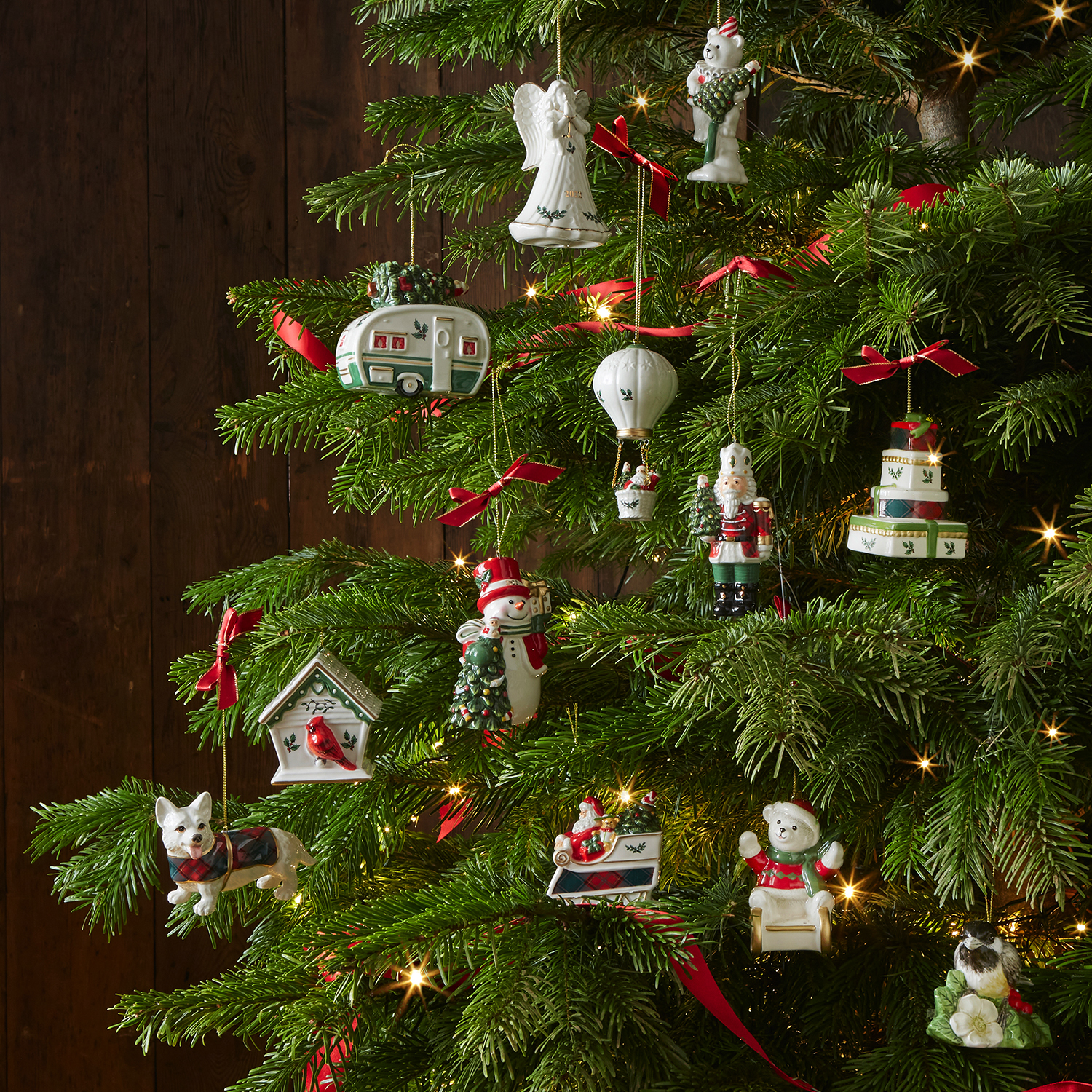 Christmas Tree Tartan Corgi Ornament image number null